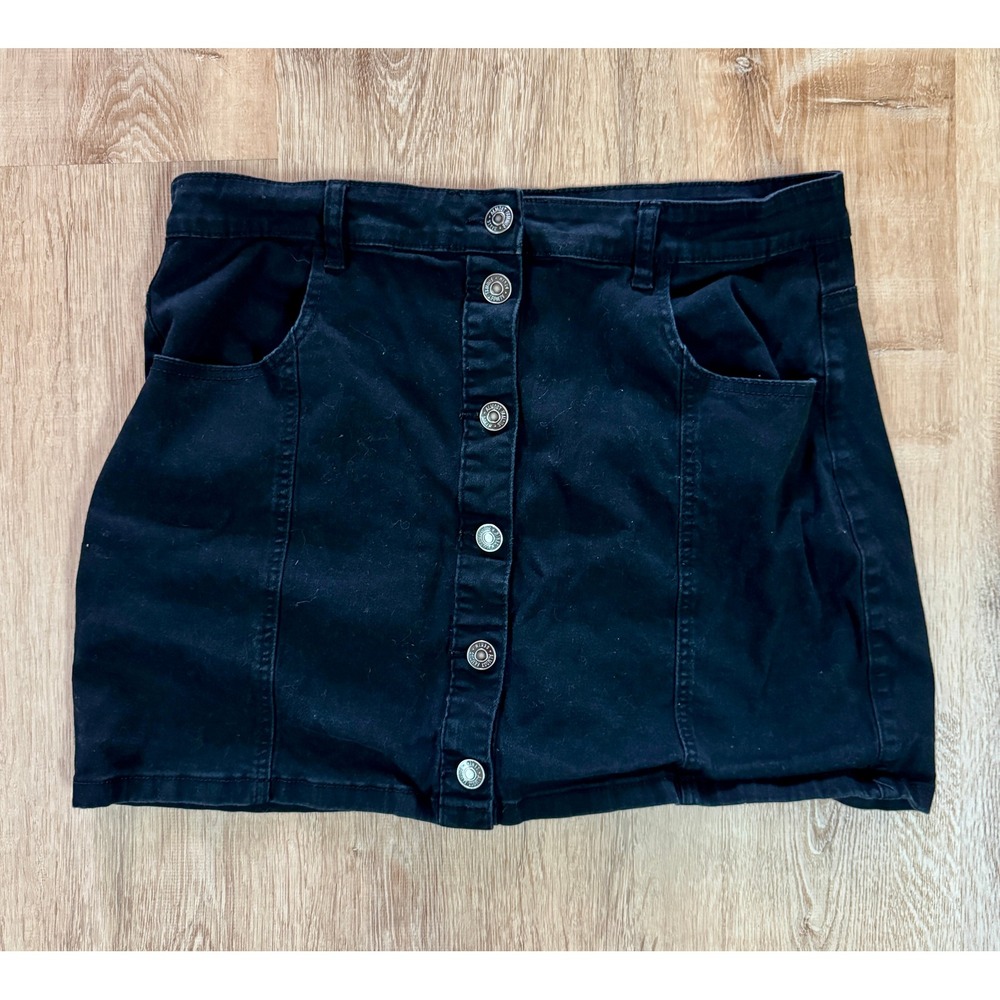 Almost Famous Denim Mini Skirt Button‎ Front Women's  Size 14